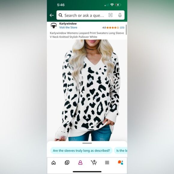 cheetah print sweater size large - Picture 4 of 5